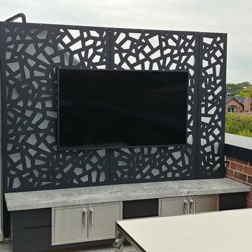 Chicago Rooftop living with two Samsung 75" Terrace TV's