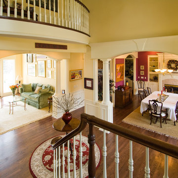 Foyer View to Living Room and Dining Room
