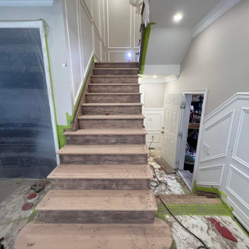 Staircase Refinishing + Hardwood Floor Installation (Waterloo Ave, Guelph)