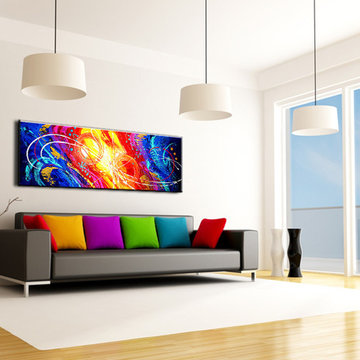 Bilder auf Leinwand Ölgemälde Abstrakte Kunst Handgemalt Moderne große - Paralle