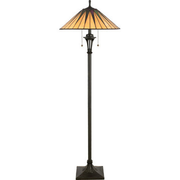 Quoizel TF9397VB Gotham 2 Light Floor Lamp in Vintage Bronze