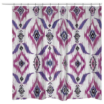 Ikat Shower Curtain, Purple