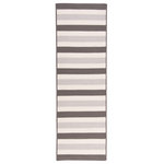 Colonial Mills - Bayamo Runner  - Gray 2x11, Runner (Rectangle), Braided - Do you like to match or complement? A colorful runner your modern home. Playful. Striped. Whimsical. An excellent addition to your pool side decor. A great pop of color for your porch or patio. Stain Resistant. Mildew Resistant. Fade Resistant. 100% Polypropylene. Use indoor or outdoor. Reversible for twice the wear.