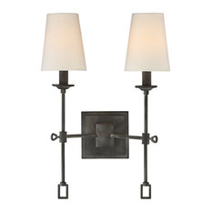 Lorainne 2 Light Sconce, Oxidized Black