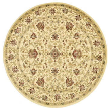 Traditional Odyssey 8' Round Ivory Area Rug