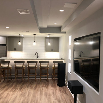 Glen Mills Finished Basement: Bar, Bath, Exercise, Built In’s and TV Area