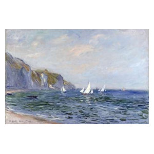 Cliff at Grainval by Claude Monet Canvas Print Poster 36/" X 24/"
