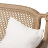 Clemence French Provincial Ivory Fabric Upholstered Whitewashed Wood Loveseat