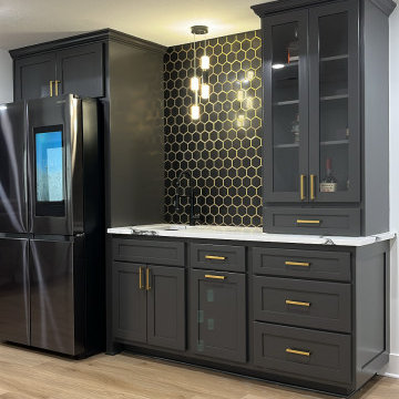 Black and Gold Basement Remodel