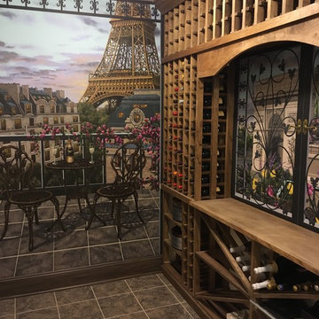 Paris/London Wine Cellar Murals by Tom Taylor of Mural Art LLC