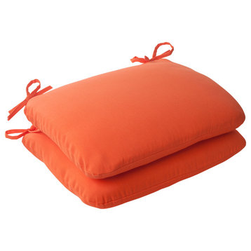 Sundeck Orange Rounded Corners Seat Cushion, Set of 2