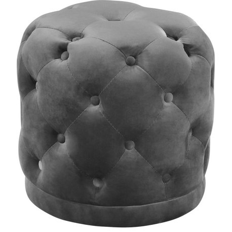 Harper Velvet Upholstered Ottoman/Stool, Gray