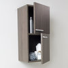 Fresca Gray Oak Bathroom Linen Side Cabinet w/ 2 Storage Areas FST8091GO