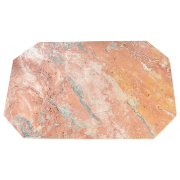 Marble Table Place Mat, Octagonal Shaped With Pink Finish