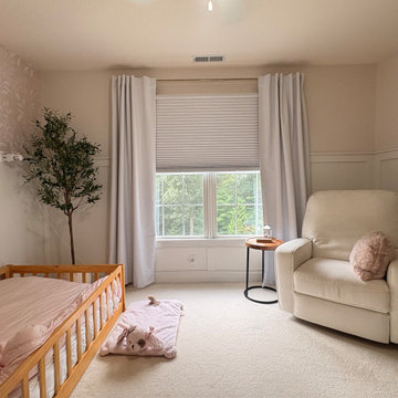 Blackout Cellular Shades with Lined Drapery for a Toddler Bedroom