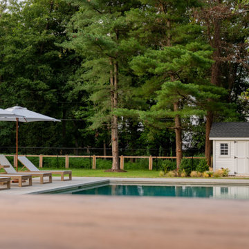 Rumson NJ: Inground Pool, Deck, Outdoor Kitchen, Outdoor Shower, Landscape, Shed