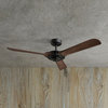 52 in. Modern Industrial Ceiling Fan with Remote Control in Matte Black