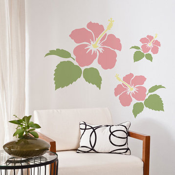 Hibiscus Wall Art Reusable Stencils For Trendy DIY Design, Medium