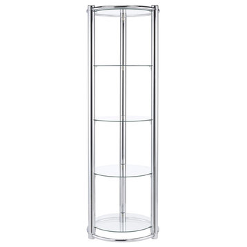 New Spec Contemporary Glass Display Shelf in Chrome