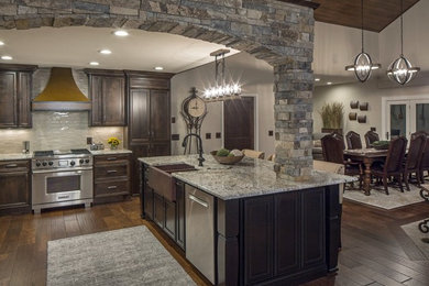 This is an example of a transitional kitchen in Omaha.