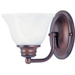 Maxim Lighting International - Malaga 1-Light Wall Sconce, Oil Rubbed Bronze, Marble - Create a welcoming space with the Malaga Wall Sconce. This 1-light wall sconce is finished in oil rubbed bronze with marble glass shades and shines to illuminate your living space. Hang this sconce with another (sold separately) to frame your mantel or a doorway.