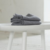Set of 2 Graphite Linen Waffle Hand Towels Washed