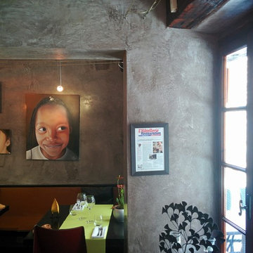 stucco plaster - french restaurant