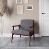 Belleze Accent Chair Living Room Upholstered Armchair, Gray