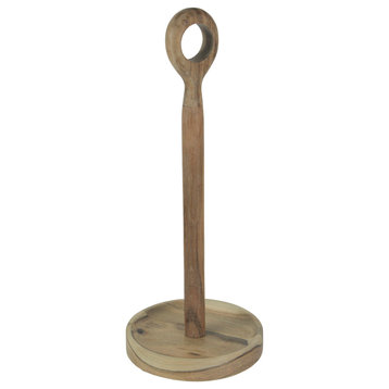 Natural Acacia Wood Paper Towel Holder Kitchen Accent