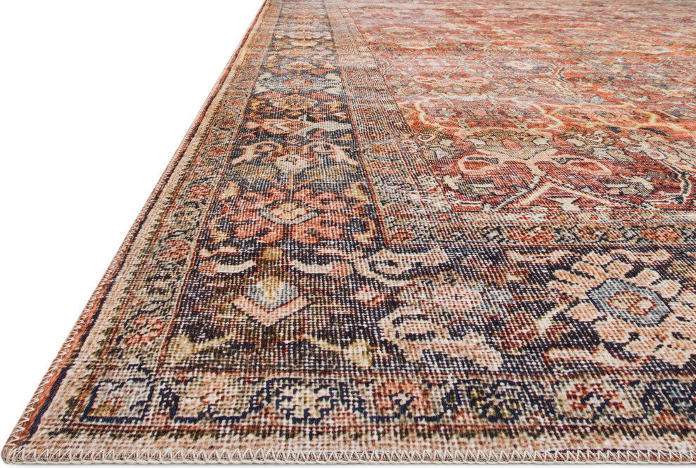 Spice, Marine Printed Polyester Layla Area Rug by Loloi II, 5'x7'6"