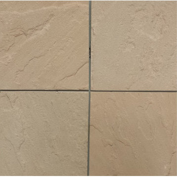 Peach Blossom Sandstone Tiles, Natural Cleft Face, Gauged Back Finish, 16"x16"