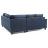 Partington Suede Sectional, Navy Blue Suede