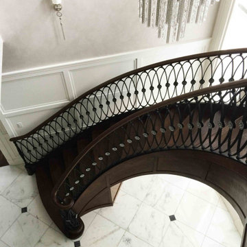 Solid stair railings Black