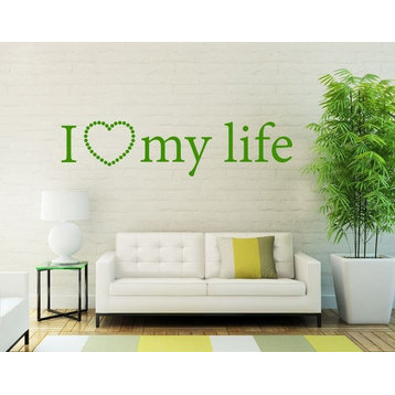 I Love My Life, Wall Decal Quote, Lavender, 16"x4"
