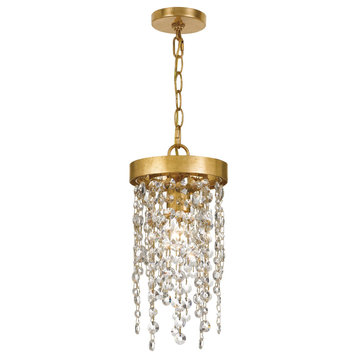 Crystorama WIN-610-GA-CL-MWP 1 Light Pendant in Antique Gold