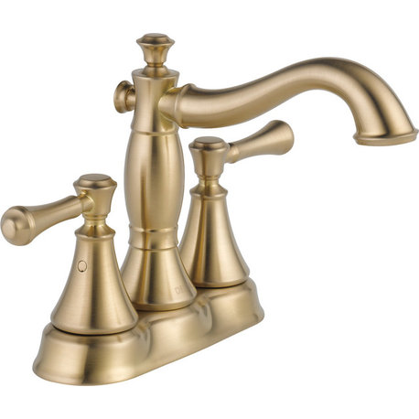 Delta Cassidy 2-Handle Bathroom Faucet - Metal Pop-Up, Champagne Bronze