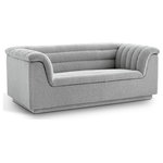 Meridian Furniture - Cascade Upholstered Set, Grey, Boucle Fabric, Loveseat - Give your room a much-needed rehab when you bring home this Cascade boucle grey boucle fabric, this seat quickly becomes everyone's favorite spot for curling up with a good book or smart device. Thick foam padding ensures a cozy, body-hugging experience. while you watch TV or just relax.