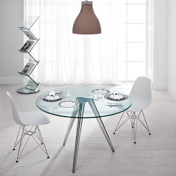 UNITY Table Chrome & ALBERO Rotating Bookshelf