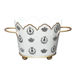 Crown & Fleur de Lis Cachepots - Indoor Pots And Planters
