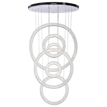 CWI Lighting 1046P34-6-601 LED Chandelier with Chrome Finish