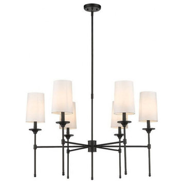 6 Light Chandelier In Transitional Style-25.5 Inches Tall and 38 Inches