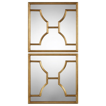 Uttermost Misa Gold Square Mirrors, 2-Piece Set