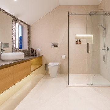 Warm Contemporary Bathroom by Du Bois Design