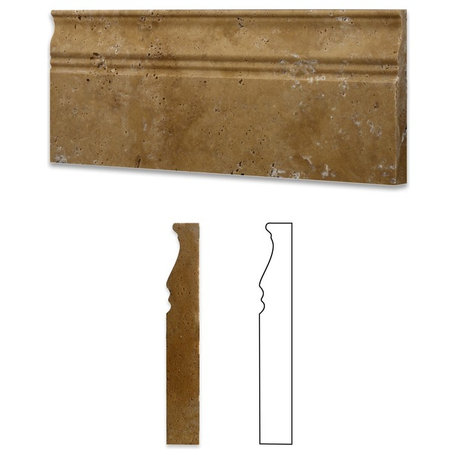 Gold / Yellow Travertine Honed 5" x 12" Baseboard Trim Molding