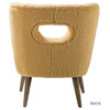 Lambskin Sherpa Upholstery Barrel With Open Chair, Set of 2, Mustard