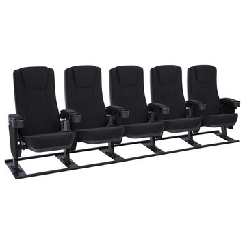 Seatcraft Zenith Movie Theater Seating, Black, Row of 5