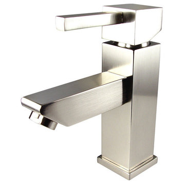 Fresca Versa Single Hole Mount Bathroom Vanity Faucet, Brushed Nickel