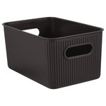 Superio - Superio Ribbed Storage Bin, Plastic Storage Basket, Brown, 5 L - Organizing your space with these colorful storage bins, from baby clothes to living room extra organization, keep your surroundings neat and tidy. The storage basket comprises thick plastic with a built-in handle with a ribbed design and solid construction, ideal for organizing closet and pantry items.