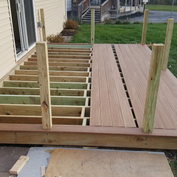 Composite decking going in