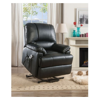 Barcalounger Louisville Rainer Chocolate Power Lift Recliner with Power Head Rest Power Lumbar and Heat